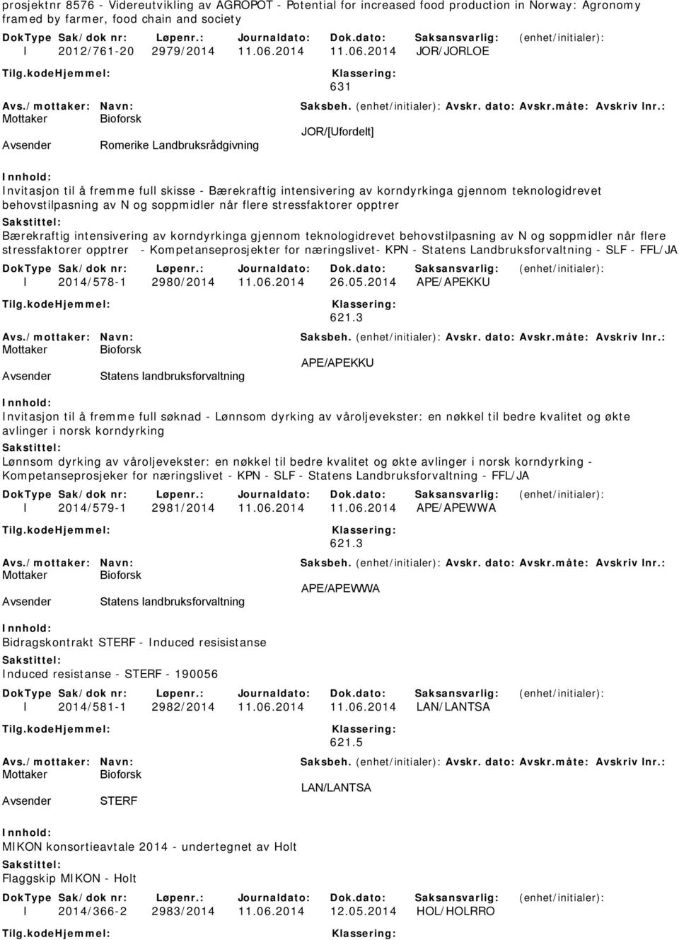 2014 JOR/JORLOE 631 JOR/[Ufordelt] Romerike Landbruksrådgivning Invitasjon til å fremme full skisse - Bærekraftig intensivering av korndyrkinga gjennom teknologidrevet behovstilpasning av N og