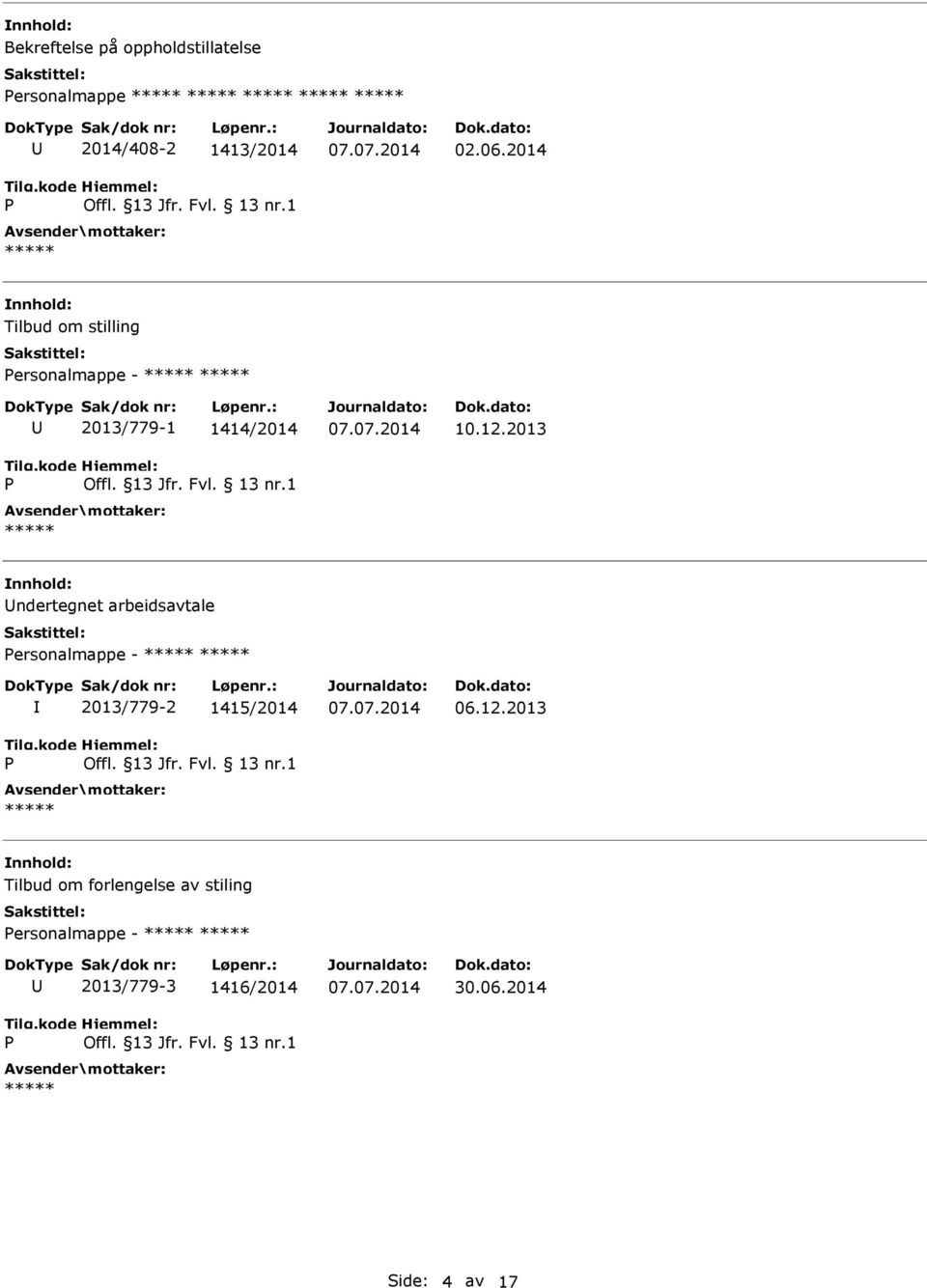 2013 ndertegnet arbeidsavtale ersonalmappe - 2013/779-2 1415/2014 06.12.