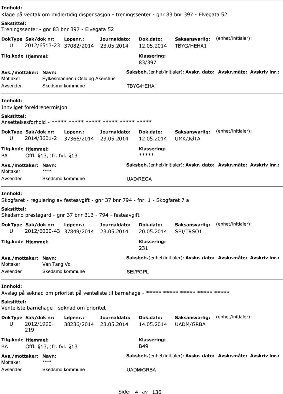 13 D/REG Skogfaret - regulering av festeavgift - gnr 37 bnr 794 - fnr.