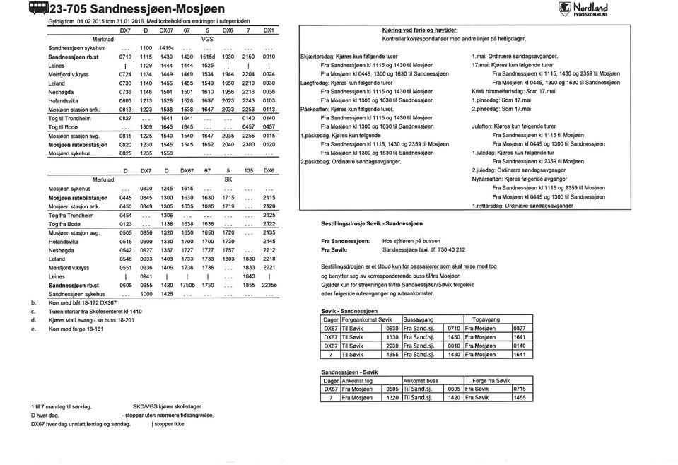 Mosjøen ruteb lstesjon Mos øen svkehus Mosjøen sykehus Mosjøen ruteb lstasjon Mos øen dasion ânk- Tog fra Trondheim Tos fra Bodø Mosjøen stesjon avg. Holandsvika Meisfjord v.kryss Sandnessjøen rb.