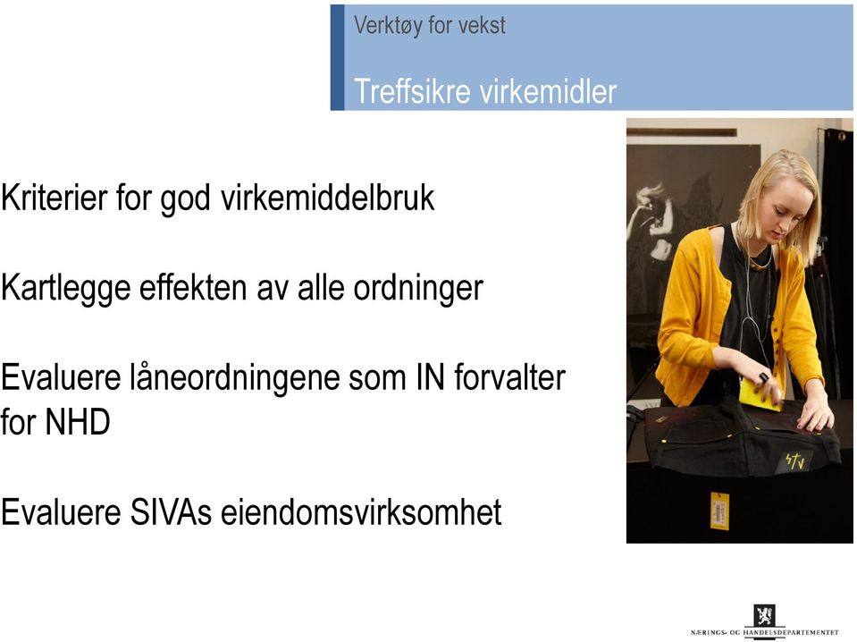 ordninger Evaluere låneordningene som IN