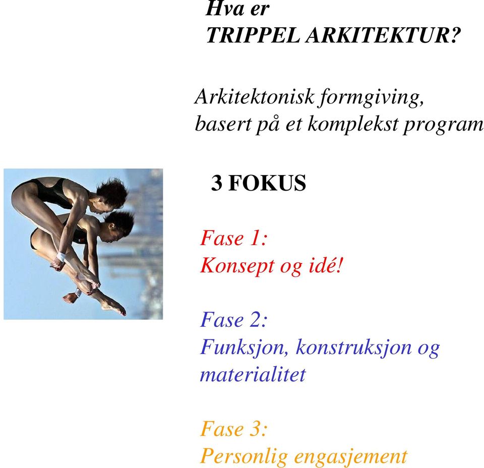 komplekst program 3 FOKUS Fase 1: Konsept og