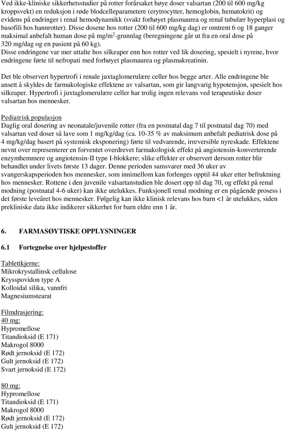 Disse dosene hos rotter (200 til 600 mg/kg dag) er omtrent 6 og 18 ganger maksimal anbefalt human dose på mg/m 2 -grunnlag (beregningene går ut fra en oral dose på 320 mg/dag og en pasient på 60 kg).