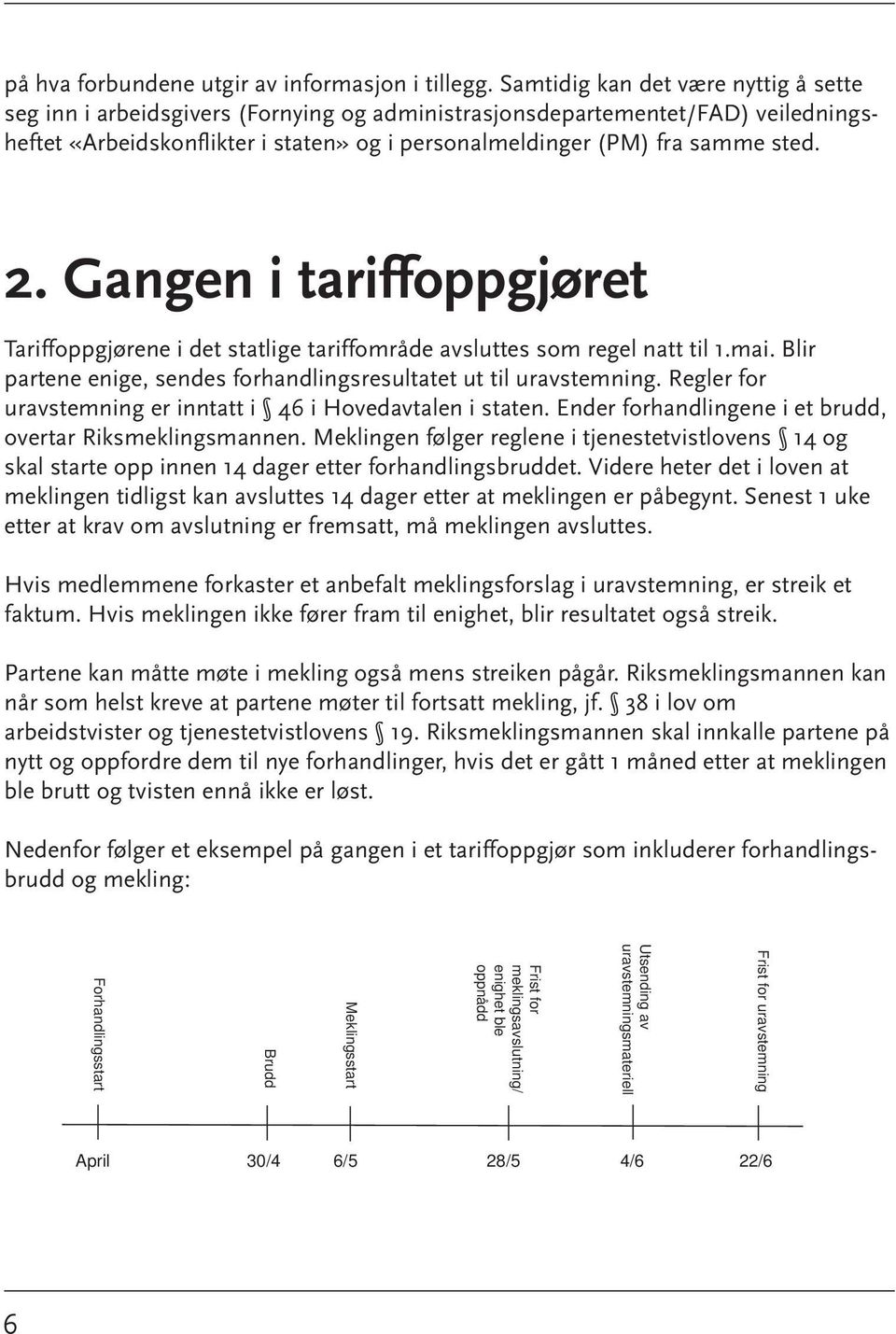 2. Gangen i tariffoppgjøret Tariffoppgjørene i det statlige tariffområde avsluttes som regel natt til 1.mai. Blir partene enige, sendes forhandlingsresultatet ut til uravstemning.