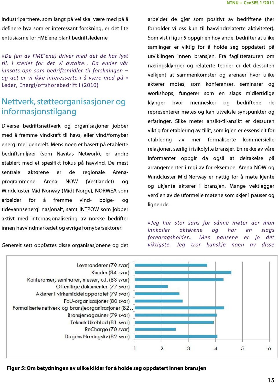 » Leder, Energi/offshorebedrift I (2010) Nettverk, støtteorganisasjoner og informasjonstilgang Diverse bedriftsnettverk og organisasjoner jobber med å fremme vindkraft til havs, eller vind/fornybar