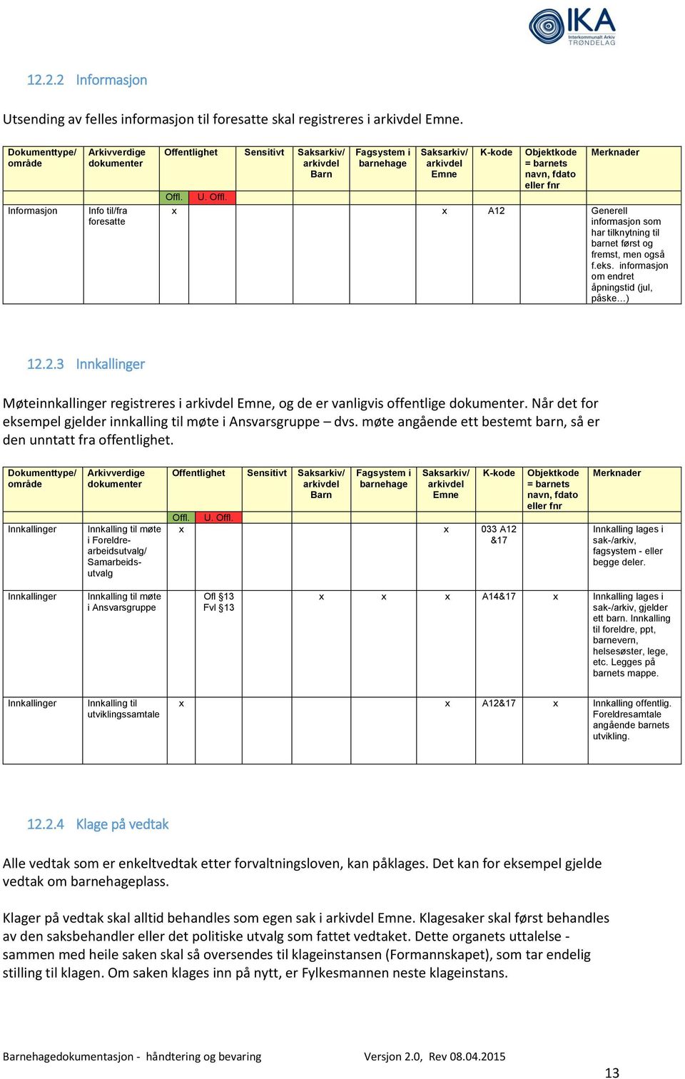 Når det for eksempel gjelder innkalling til møte i Ansvarsgruppe dvs. møte angående ett bestemt barn, så er den unntatt fra offentlighet.