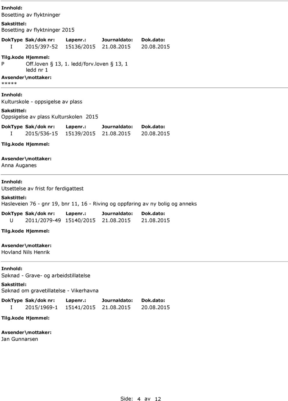 tsettelse av frist for ferdigattest Hasleveien 76 - gnr 19, bnr 11, 16 - Riving og oppføring av ny bolig og anneks 2011/2079-49