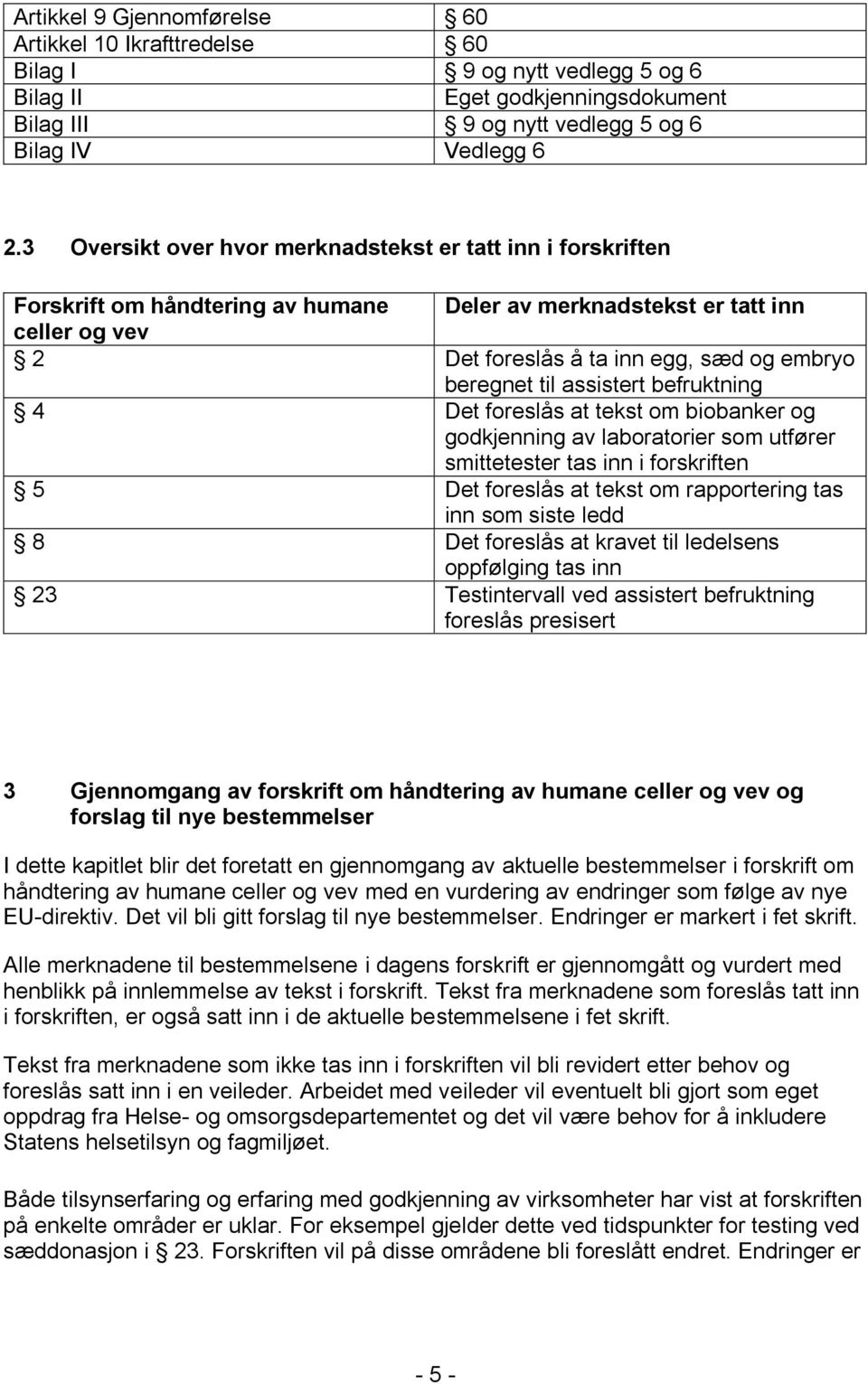 assistert befruktning 4 Det foreslås at tekst om biobanker og godkjenning av laboratorier som utfører smittetester tas inn i forskriften 5 Det foreslås at tekst om rapportering tas inn som siste ledd