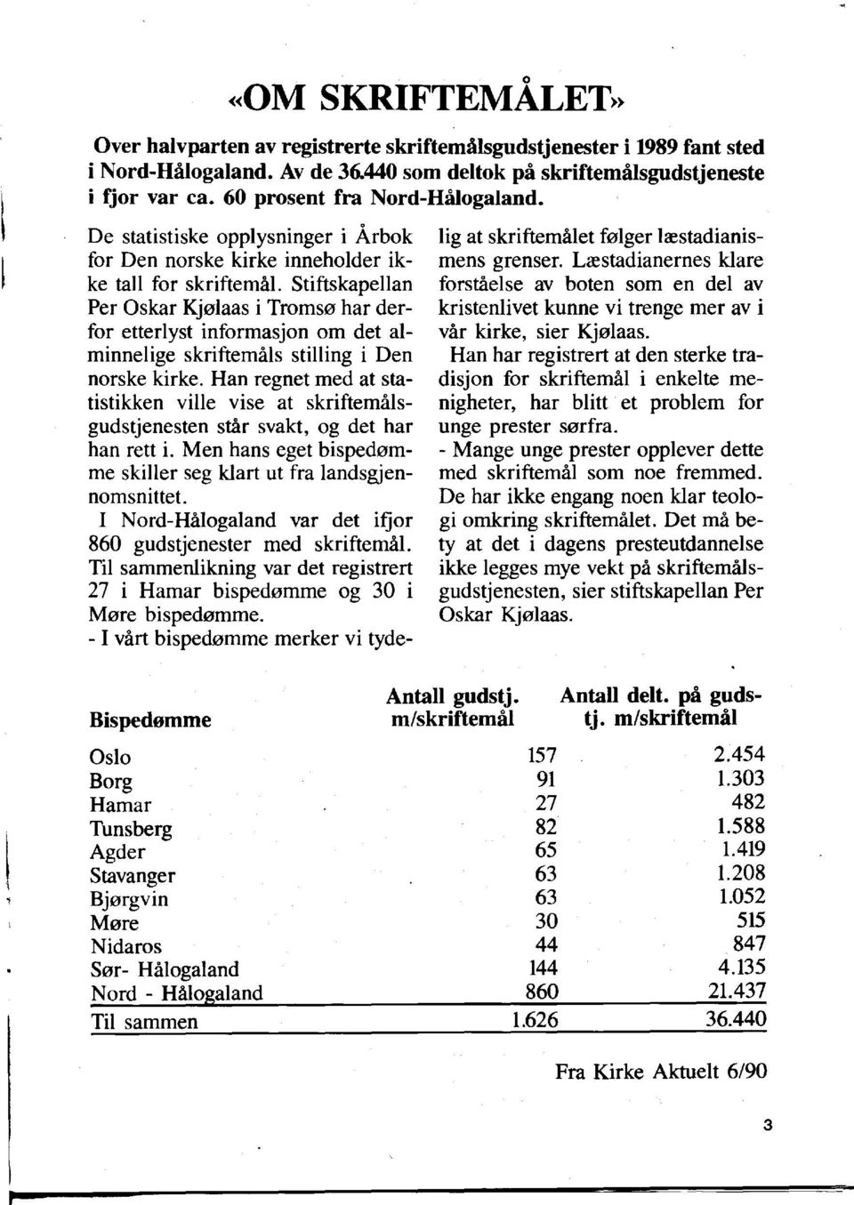 Stiftskapellan Per Oskar Kjelaas i Tromse har derfor etterlyst informasjon om det alminnelige skriftemals stilling i Den norske kirke.