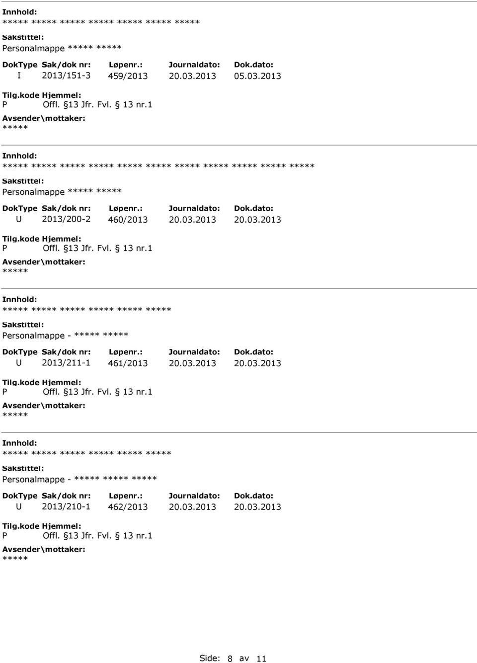 ersonalmappe - 2013/211-1 461/2013