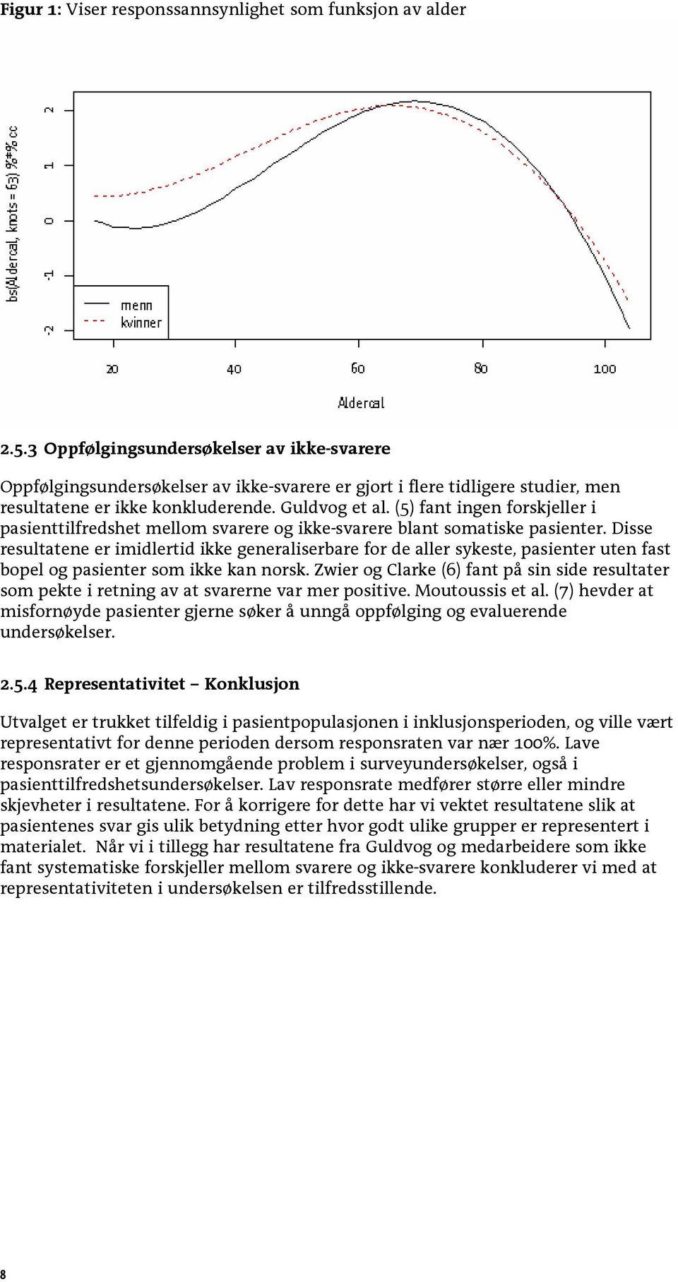 (5) fant ingen forskjeller i pasienttilfredshet mellom svarere og ikke-svarere blant somatiske pasienter.