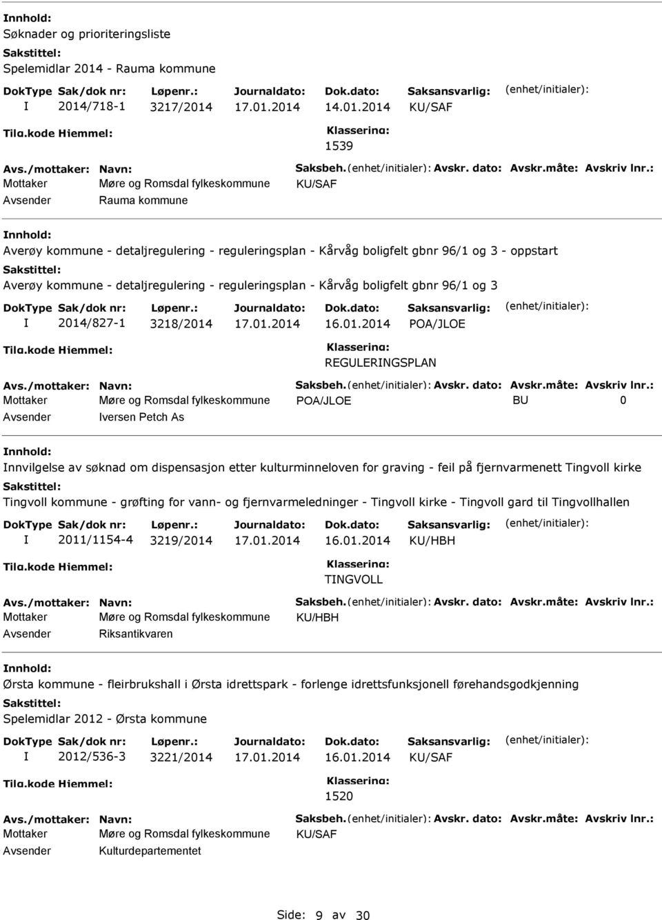 reguleringsplan - Kårvåg boligfelt gbnr 96/1 og 3 2014/827-1 3218/2014 REGLERNGSPLAN Avs./mottaker: Navn: Saksbeh. Avskr. dato: Avskr.måte: Avskriv lnr.