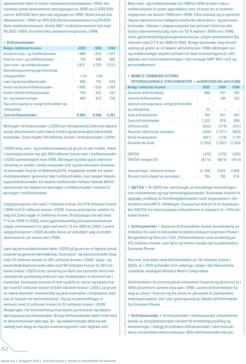 R Driftskostnader Eksterne vare- og trafikkostnader 1.888 1.534 1.327 Interne vare- og trafikkostnader 743 696 685 Sum vare- og trafikkostnader 2.631 2.230 2.