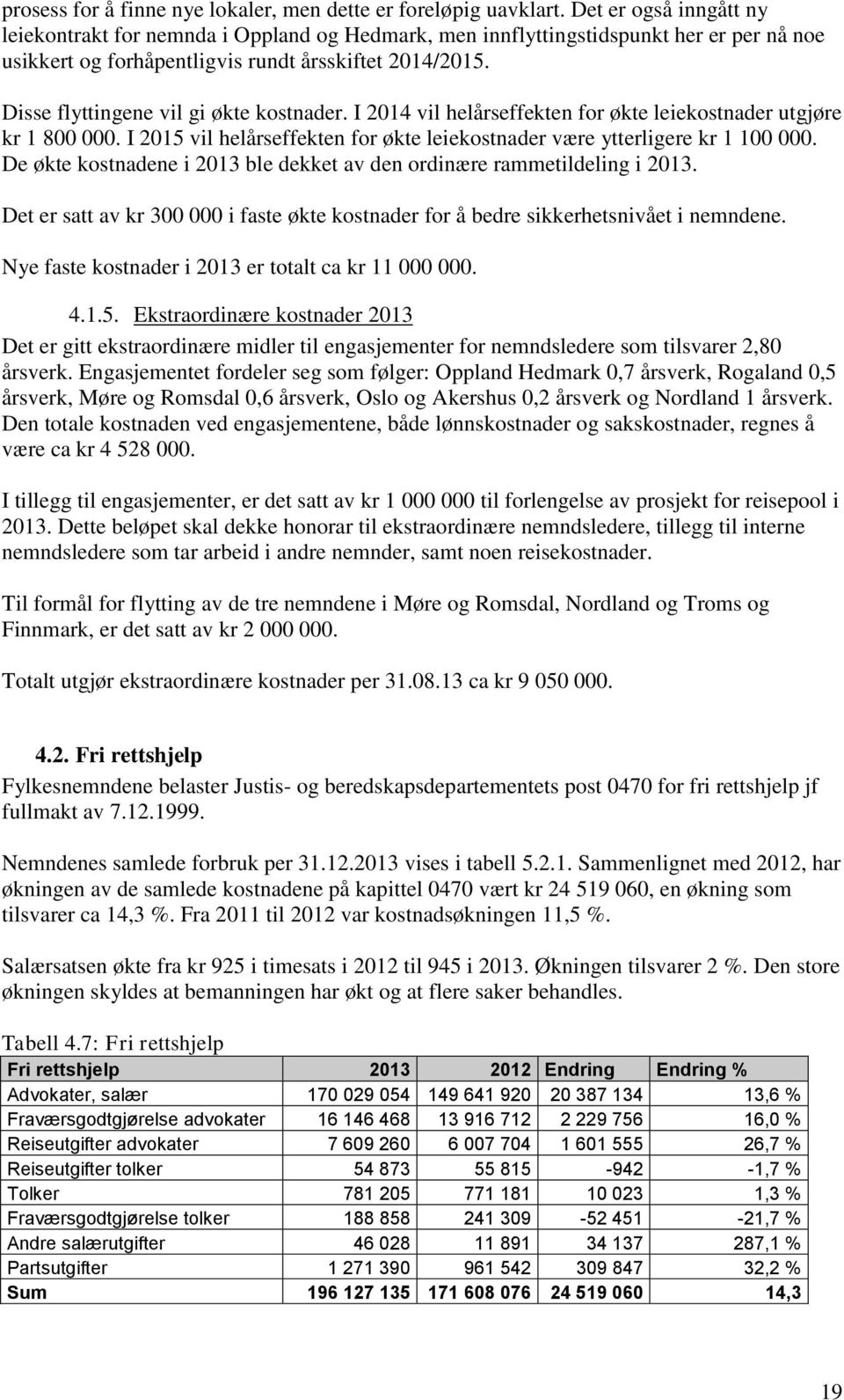 Disse flyttingene vil gi økte kostnader. I 2014 vil helårseffekten for økte leiekostnader utgjøre kr 1 800 000. I 2015 vil helårseffekten for økte leiekostnader være ytterligere kr 1 100 000.