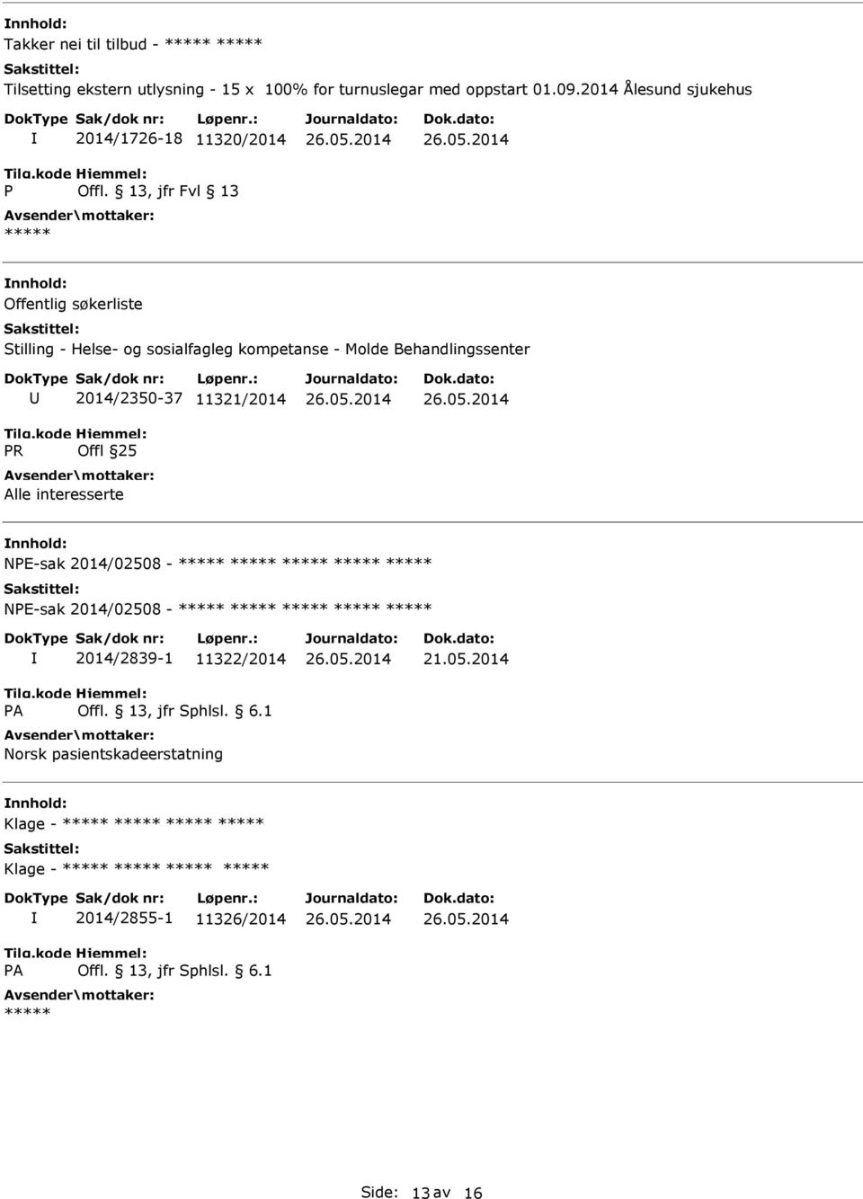 Alle interesserte NE-sak 2014/02508 - NE-sak 2014/02508 - A 2014/2839-1 11322/2014