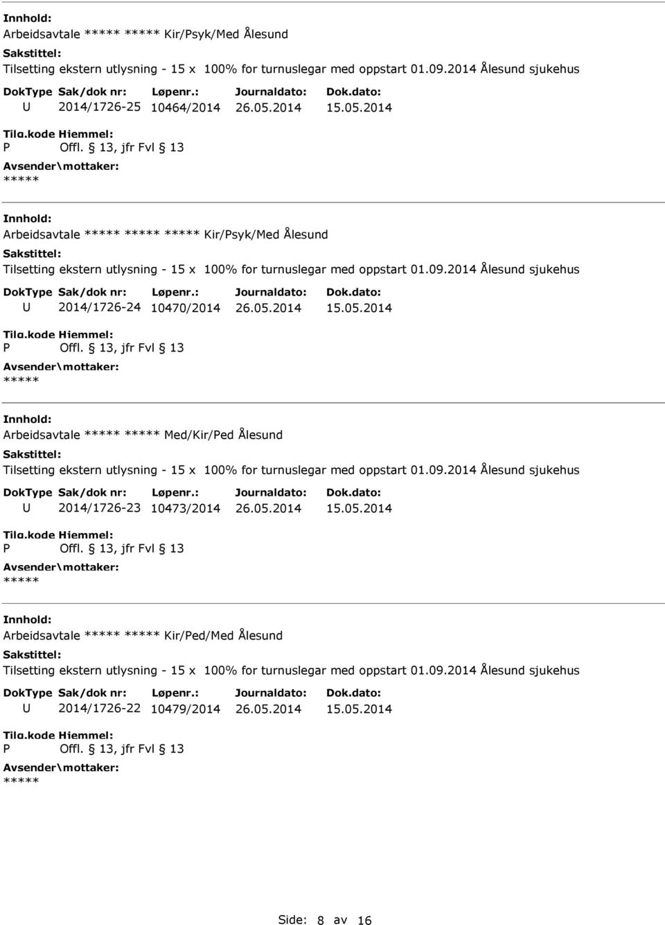 Arbeidsavtale Med/Kir/ed Ålesund 2014/1726-23 10473/2014