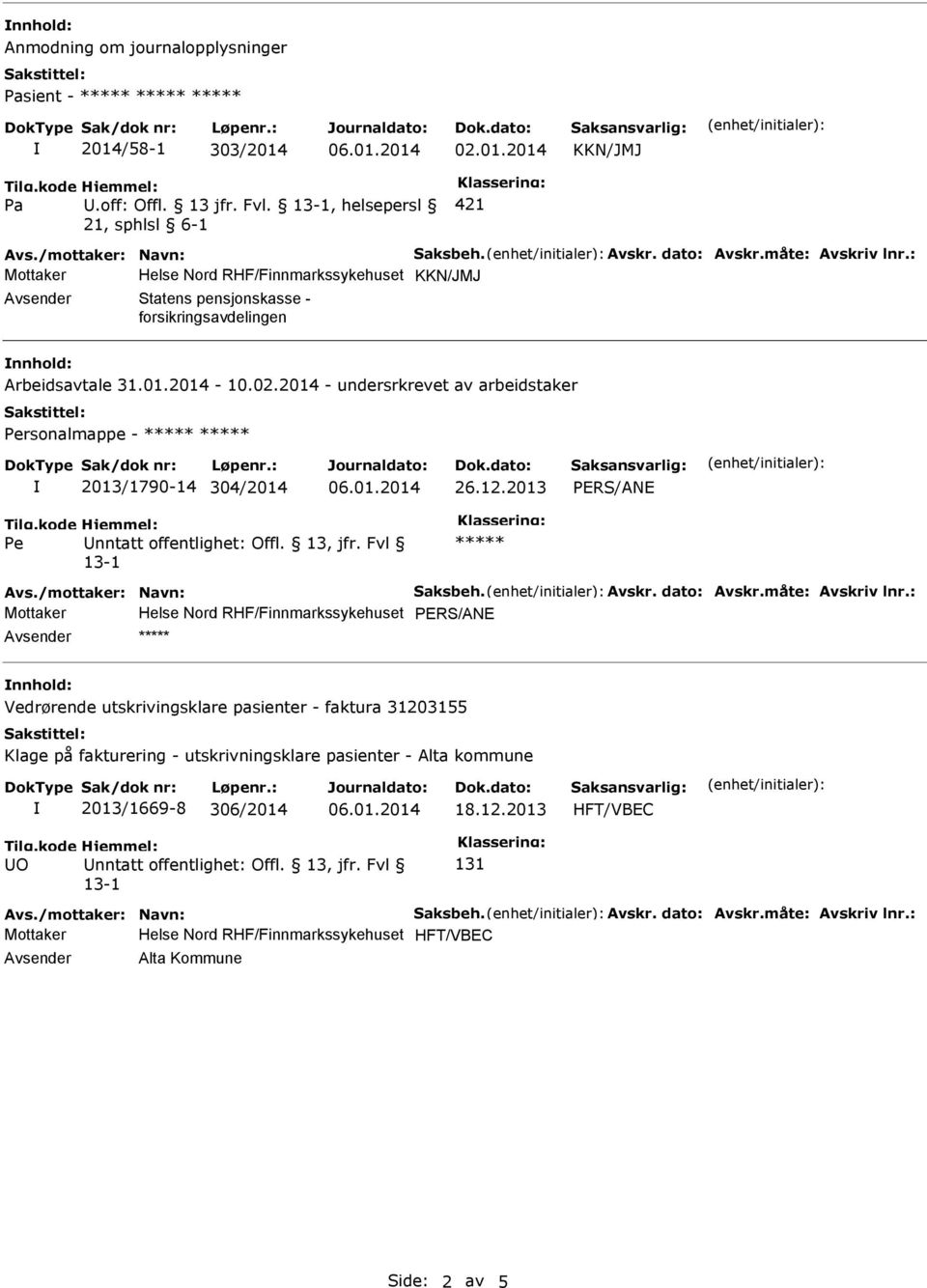 2014 - undersrkrevet av arbeidstaker Personalmappe - ***** ***** 2013/1790-14 304/2014 26.12.