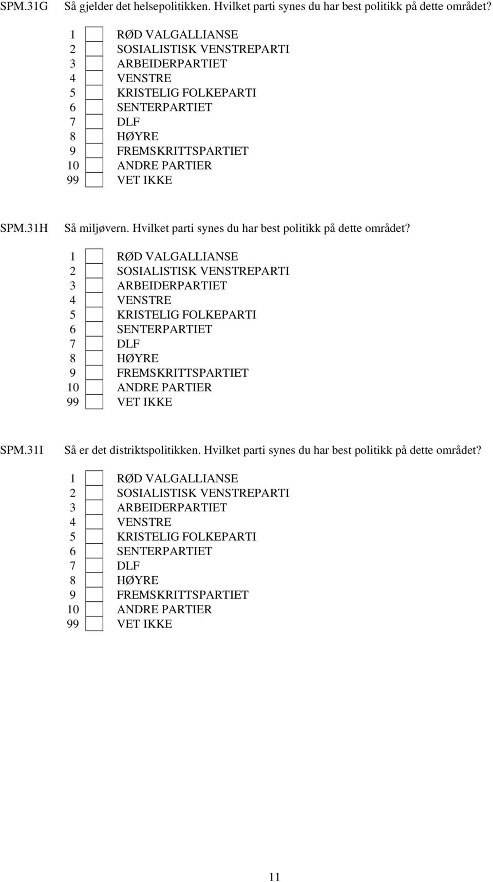 Hvilket parti synes du har best politikk på dette området?