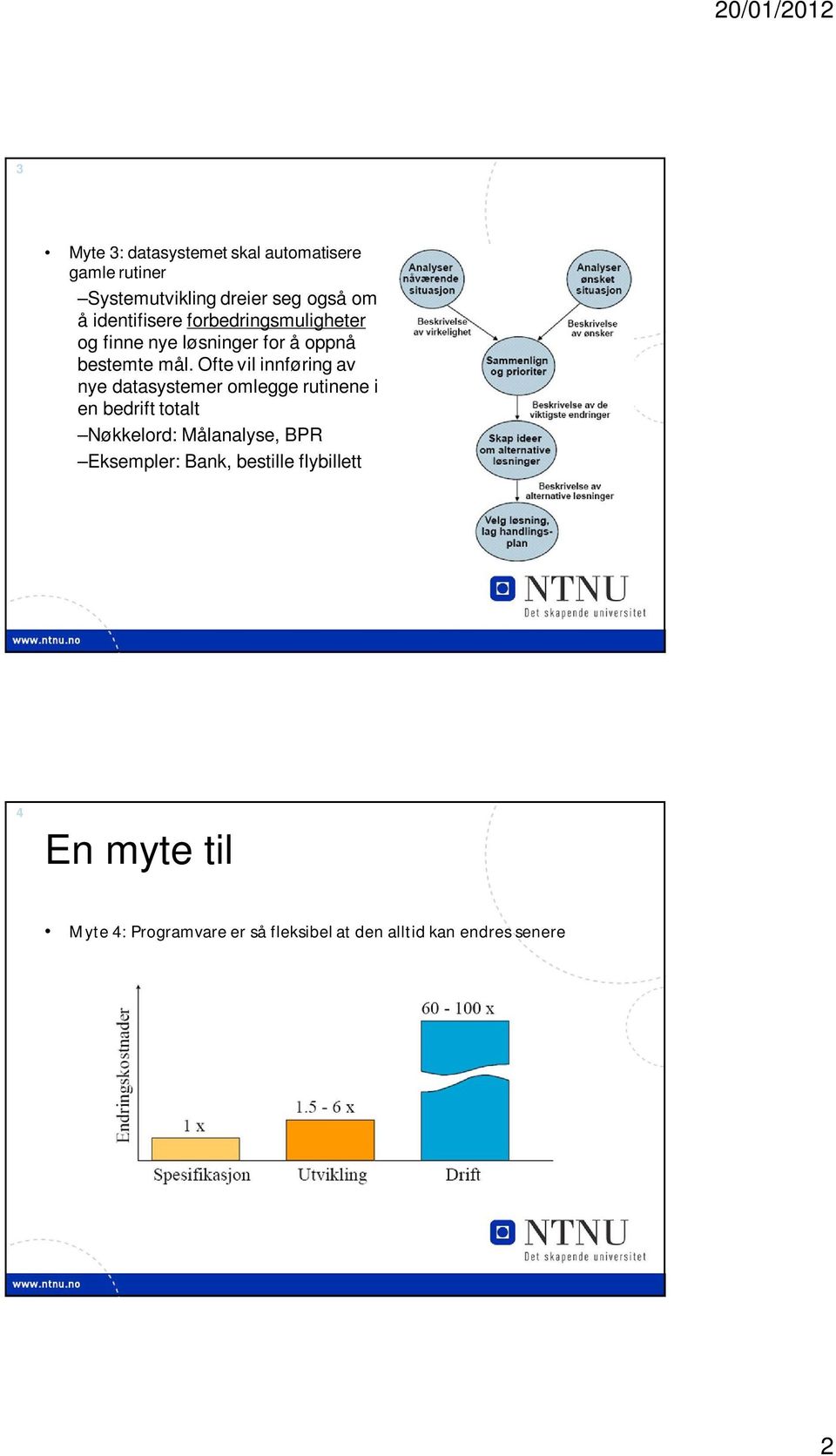 Ofte vil innføring av nye datasystemer omlegge rutinene i en bedrift totalt Nøkkelord: Målanalyse,