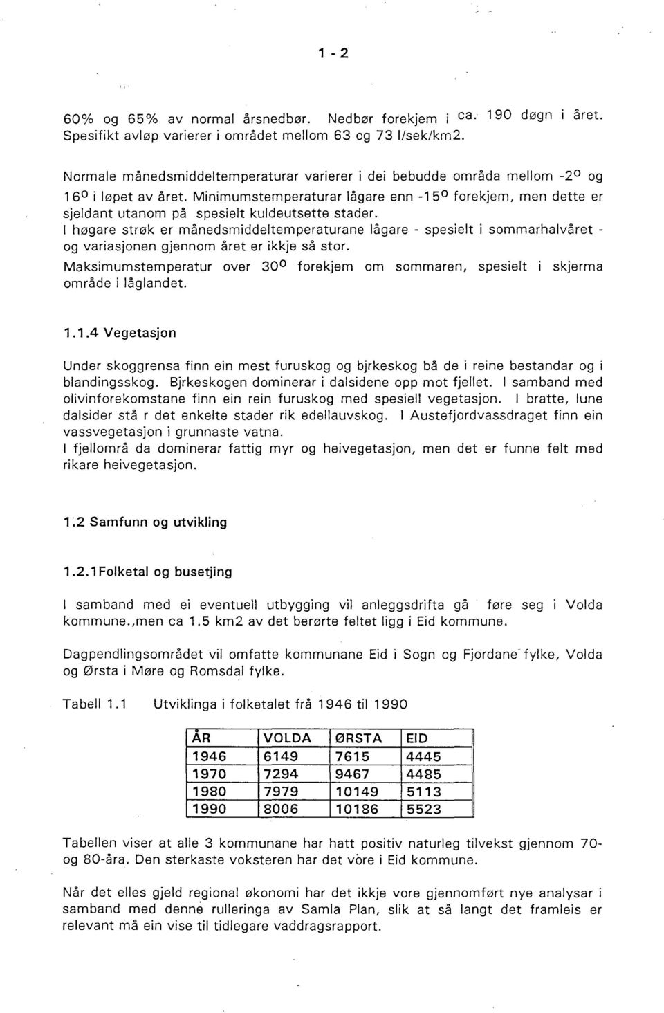 Minimumstemperaturar lågare enn -15 0 forekjem, men dette er sjeldant utanom på spesielt kuldeutsette stader.