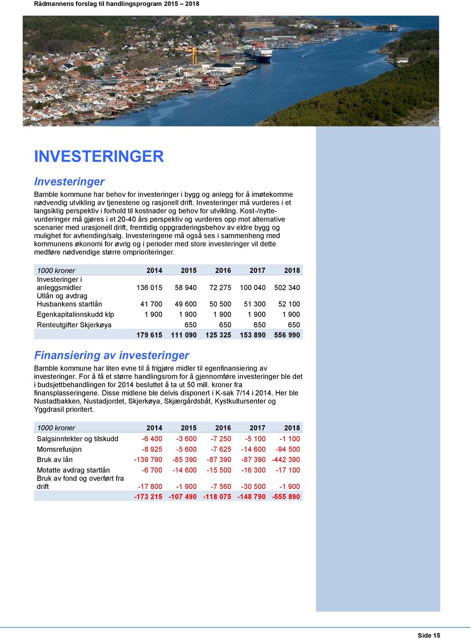 Kost-/nyttevurderinger må gjøres i et 20-40 års perspektiv og vurderes opp mot alternative scenarier med urasjonell drift, fremtidig oppgraderingsbehov av eldre bygg og mulighet for avhending/salg.