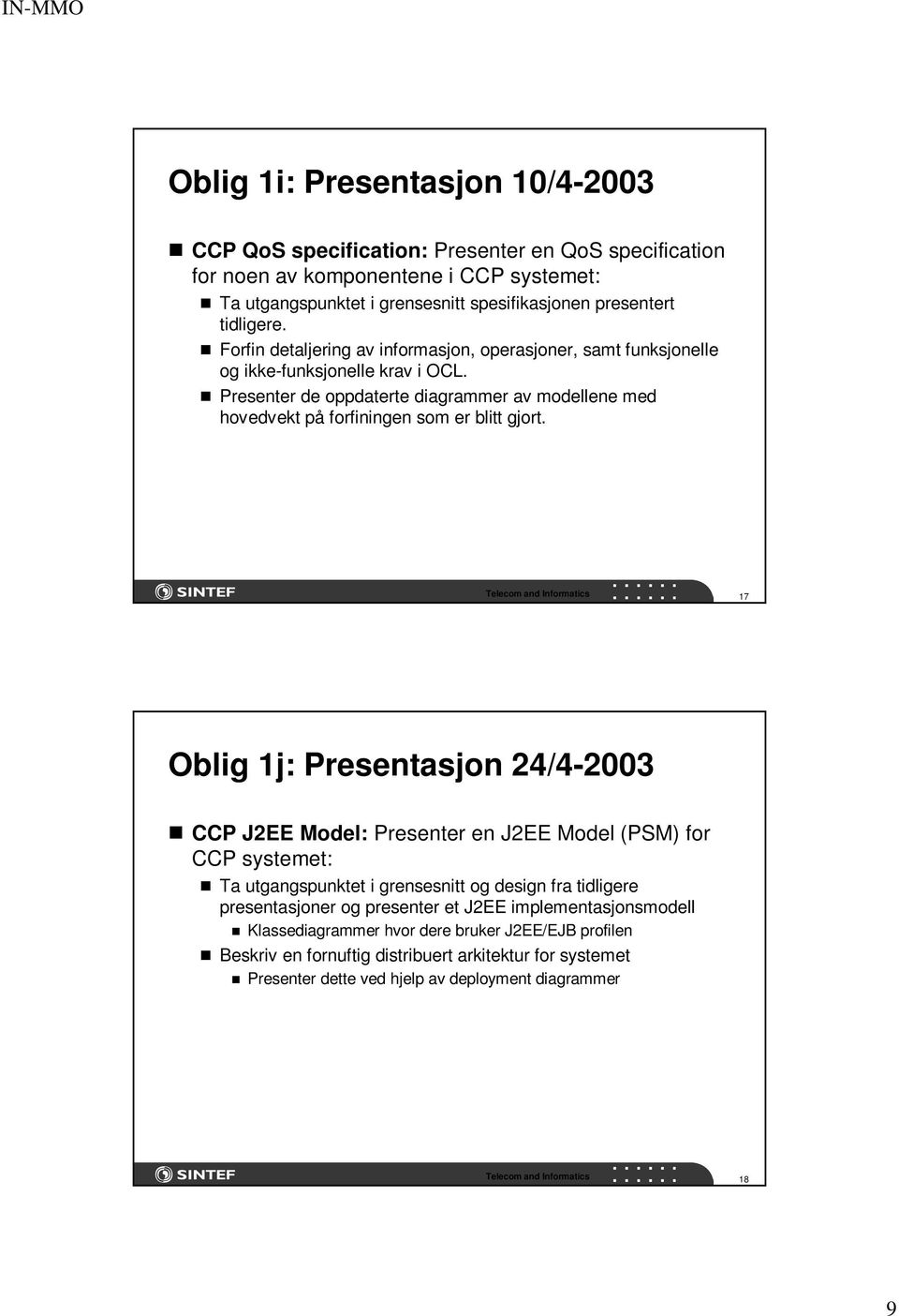 Presenter de oppdaterte diagrammer av modellene med hovedvekt på forfiningen som er blitt gjort.