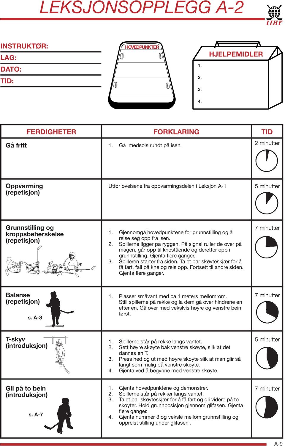 Spillerne ligger på ryggen. På signal ruller de over på magen, går opp til knestående og deretter opp i grunnstilling. Gjenta flere ganger. 3. Spilleren starter fra siden.