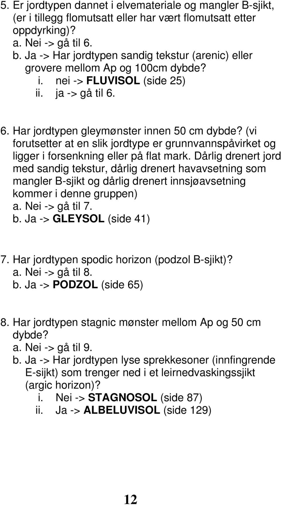 (vi forutsetter at en slik jordtype er grunnvannspåvirket og ligger i forsenkning eller på flat mark.