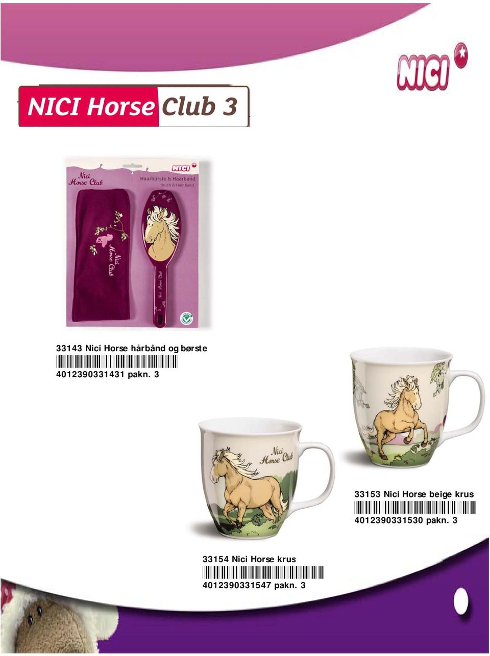 3 33153 Nici Horse beige krus *4012390331530*