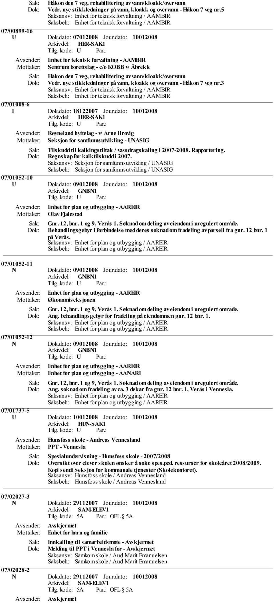 nye stikkledninger på vann, kloakk og overvann - Håkon 7 veg nr.3 07/01008-6 I Dok.dato: 18122007 Jour.