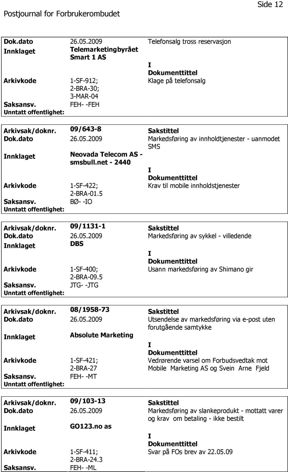 5 sann markedsføring av Shimano gir JTG- -JTG Arkivsak/doknr. 08/1958-73 Sakstittel Dok.dato 26.05.