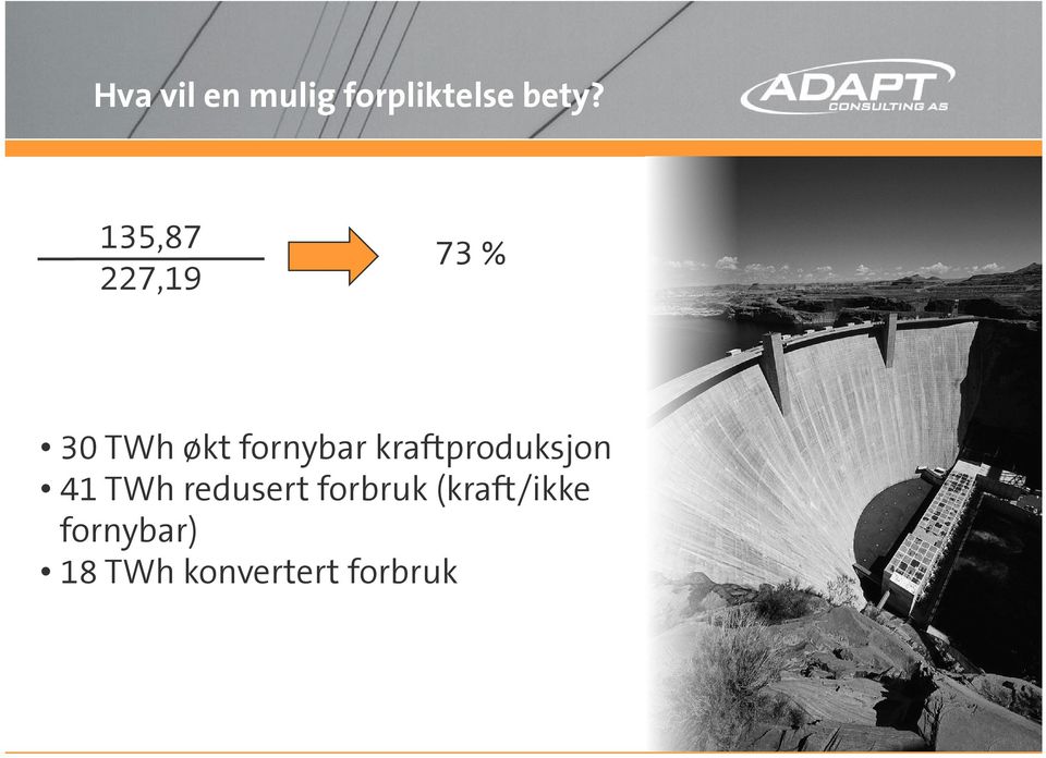 kraftproduksjon 41 TWh redusert forbruk