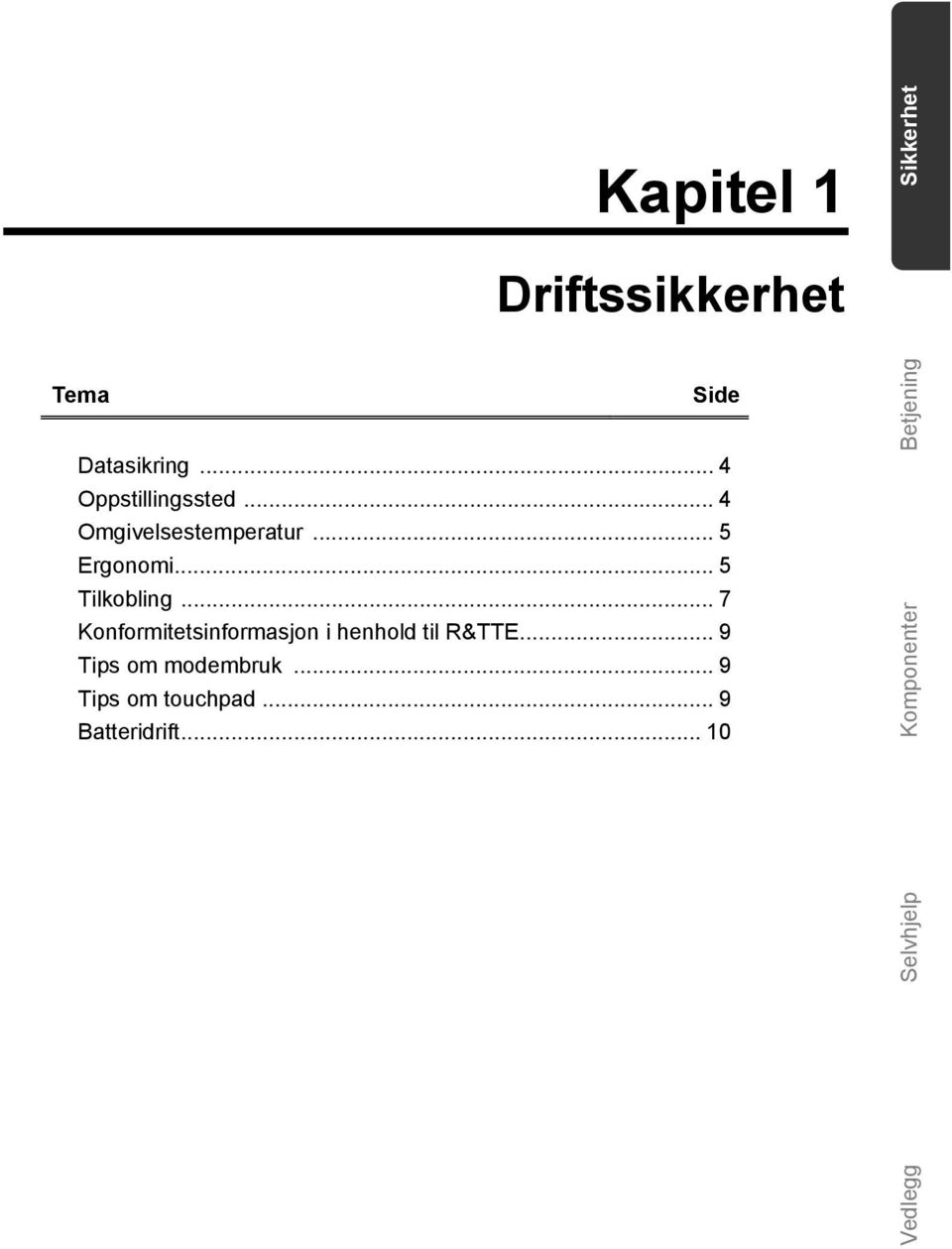 .. 5 Tilkobling... 7 Konformitetsinformasjon i henhold til R&TTE.