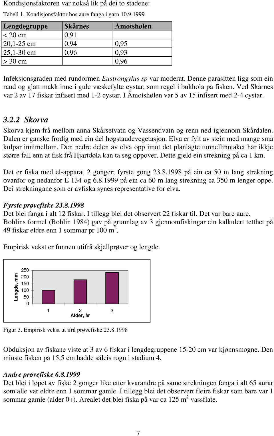 Denne parasitten ligg som ein raud og glatt makk inne i gule væskefylte cystar, som regel i bukhola på fisken. Ved Skårnes var 2 av 17 fiskar infisert med 1-2 cystar.