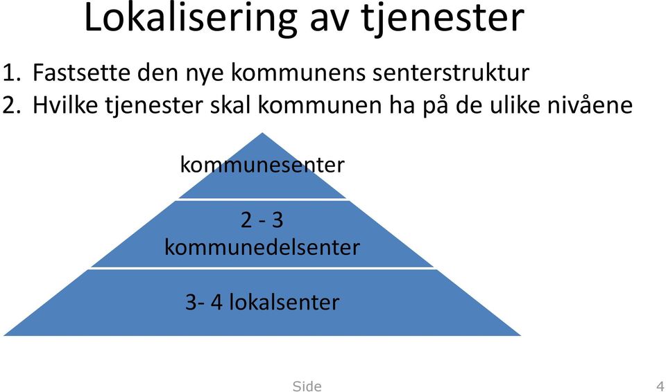 Hvilke tjenester skal kommunen ha på de ulike