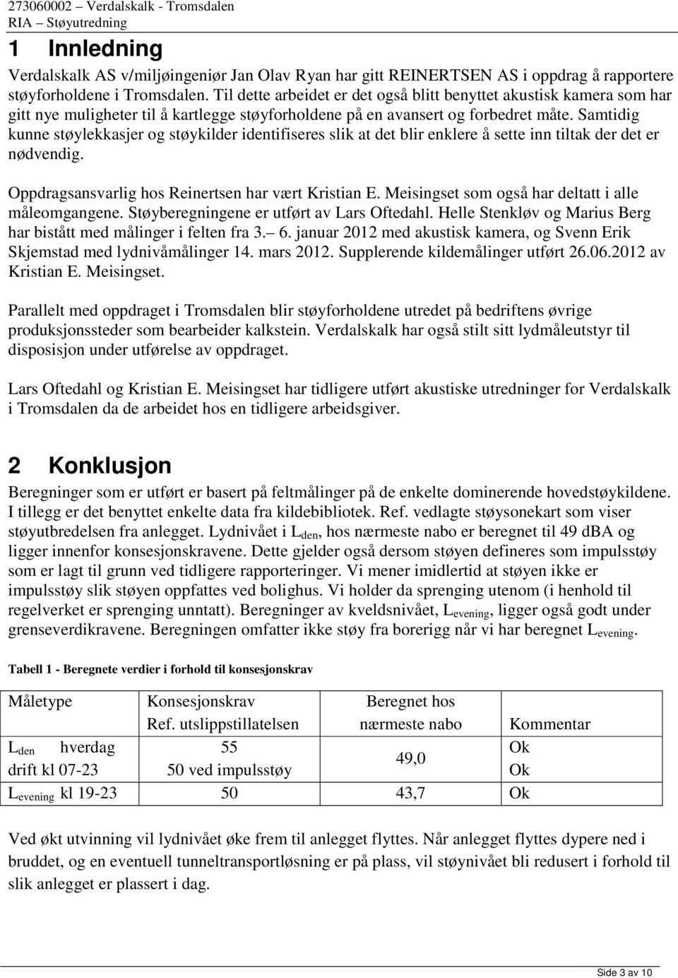 Samtidig kunne støylekkasjer og støykilder identifiseres slik at det blir enklere å sette inn tiltak der det er nødvendig. Oppdragsansvarlig hos Reinertsen har vært Kristian E.