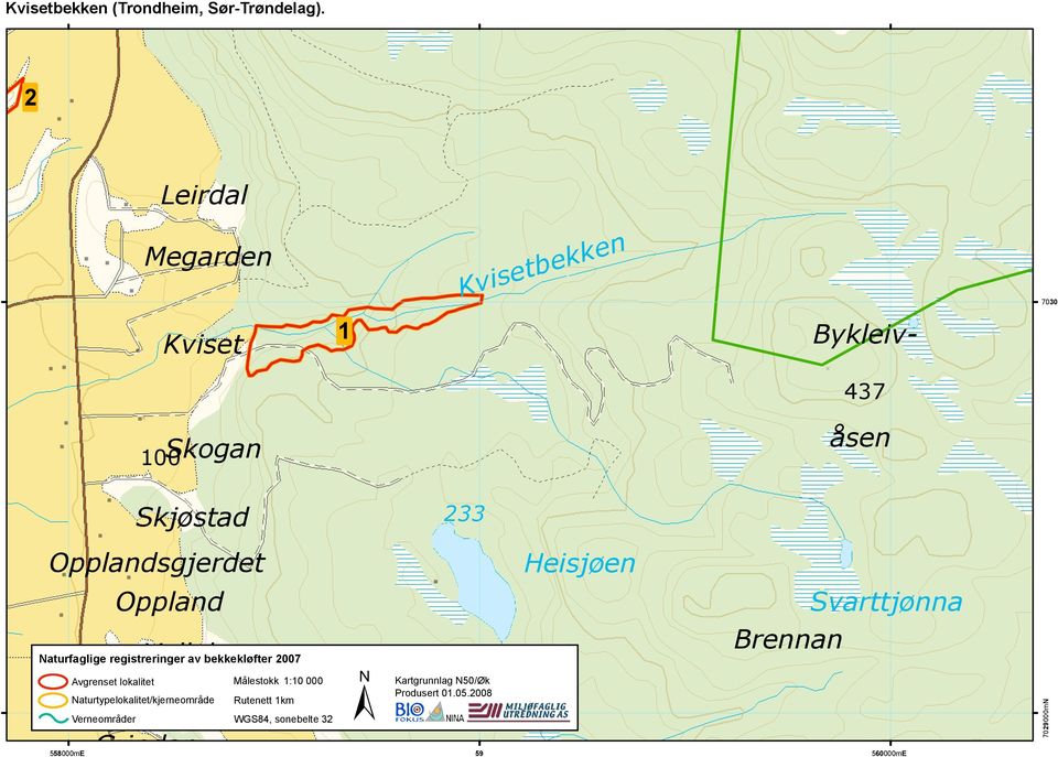 Vollahaugen Naturfaglige registreringer av bekkekløfter 2007 Avgrenset lokalitet Volla Grindan