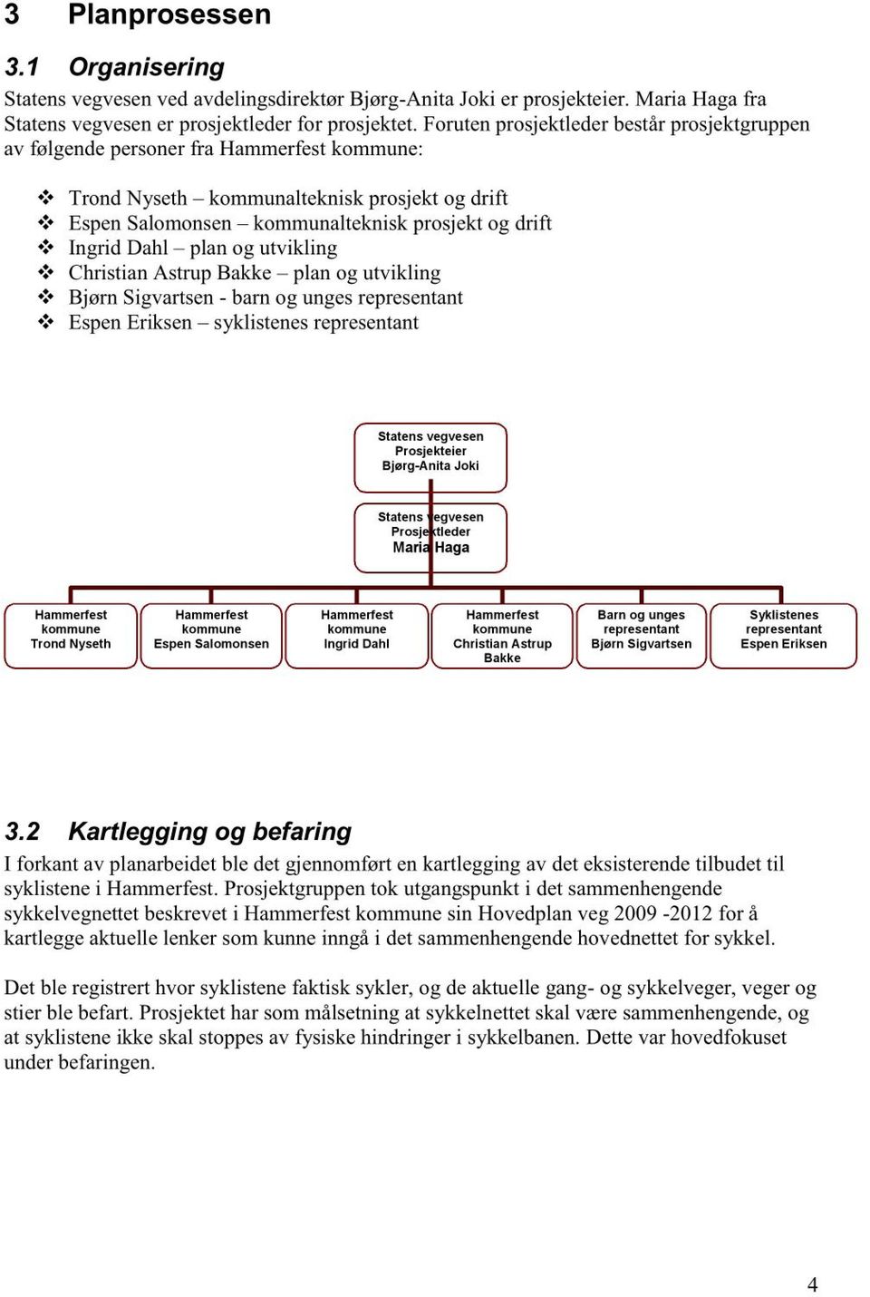 plan og utvikling Christian Astrup Bakke plan og utvikling Bjørn Sigvartsen - barn og unges representant Espen Eriksen syklistenes representant Statens vegvesen Prosjekteier Bjerg-Anita Joki Statens