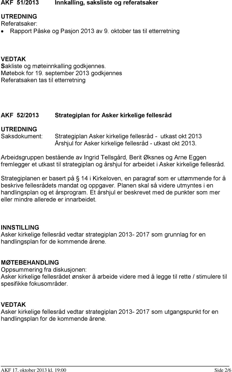 Asker kirkelige fellesråd - utkast okt 2013.