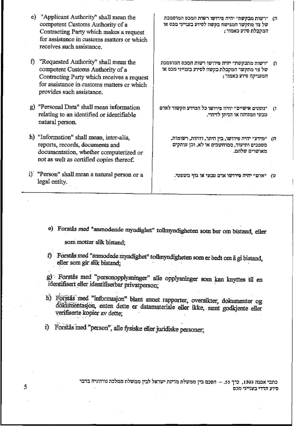 g) "Personal Data" shall mean information relating to an identified or identifiable natural person.