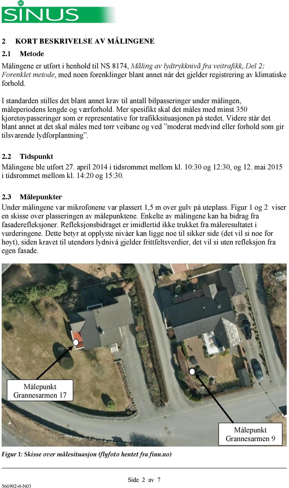 forhold. I standarden stilles det blant annet krav til antall bilpasseringer under målingen, måleperiodens lengde og værforhold.