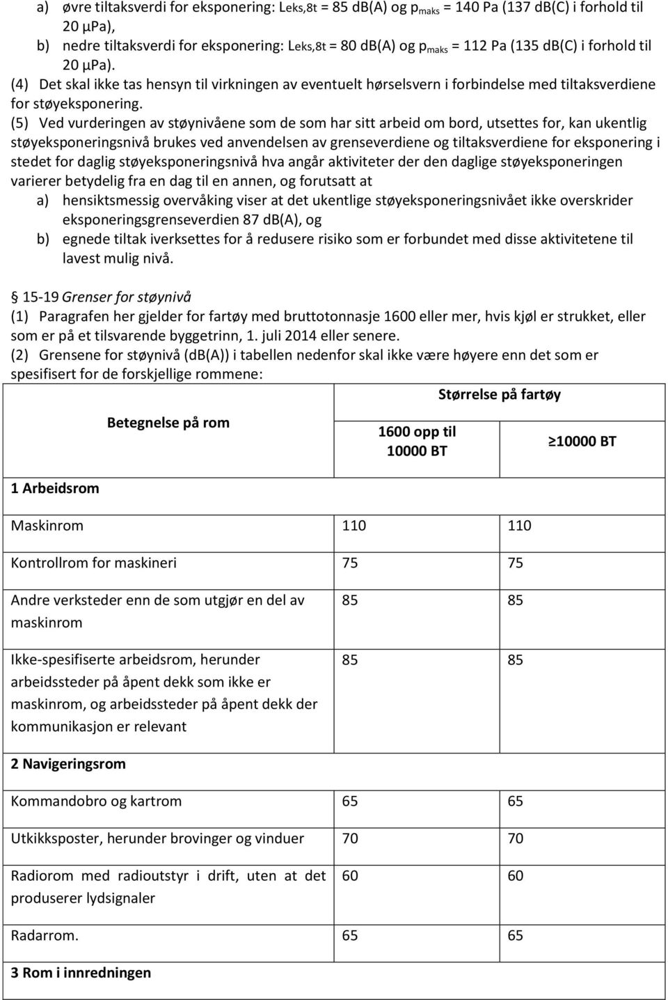 (5) Ved vurderingen av støynivåene som de som har sitt arbeid om bord, utsettes for, kan ukentlig støyeksponeringsnivå brukes ved anvendelsen av grenseverdiene og tiltaksverdiene for eksponering i