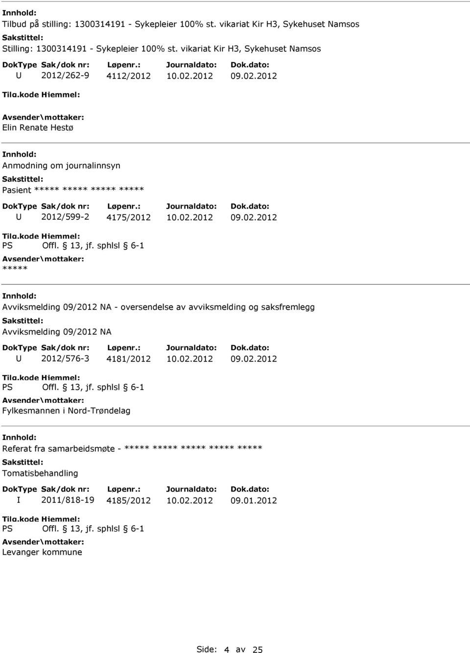 Avviksmelding 09/2012 NA - oversendelse av avviksmelding og saksfremlegg Avviksmelding 09/2012 NA 2012/576-3 4181/2012 Referat