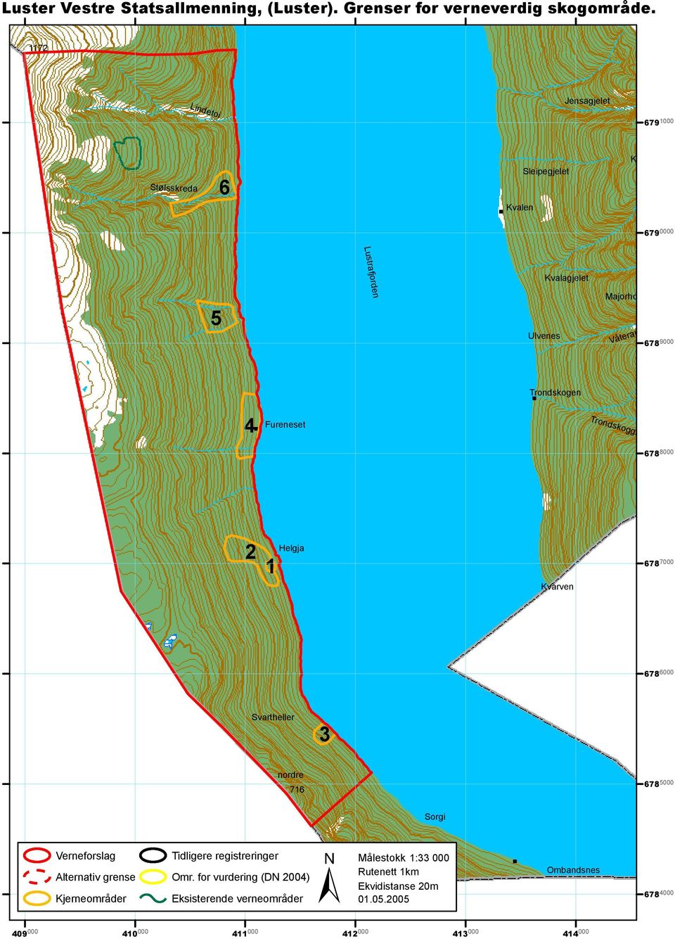 9000 Trondskogen 4 Fureneset Trondskoggrovi 678 8000 2 1 Helgja Kvarven 678 7000 678 6000 Svartheller 3 nordre 716 678 5000 Sorgi Verneforslag Alternativ