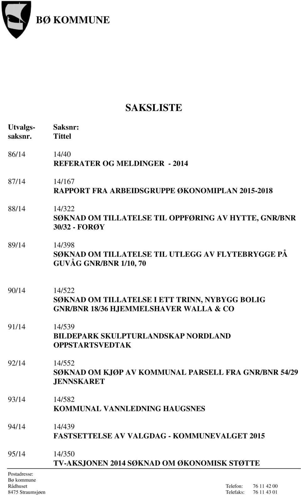 GNR/BNR 30/32 - FORØY 89/14 14/398 SØKNAD OM TILLATELSE TIL UTLEGG AV FLYTEBRYGGE PÅ GUVÅG GNR/BNR 1/10, 70 90/14 14/522 SØKNAD OM TILLATELSE I ETT TRINN, NYBYGG BOLIG GNR/BNR