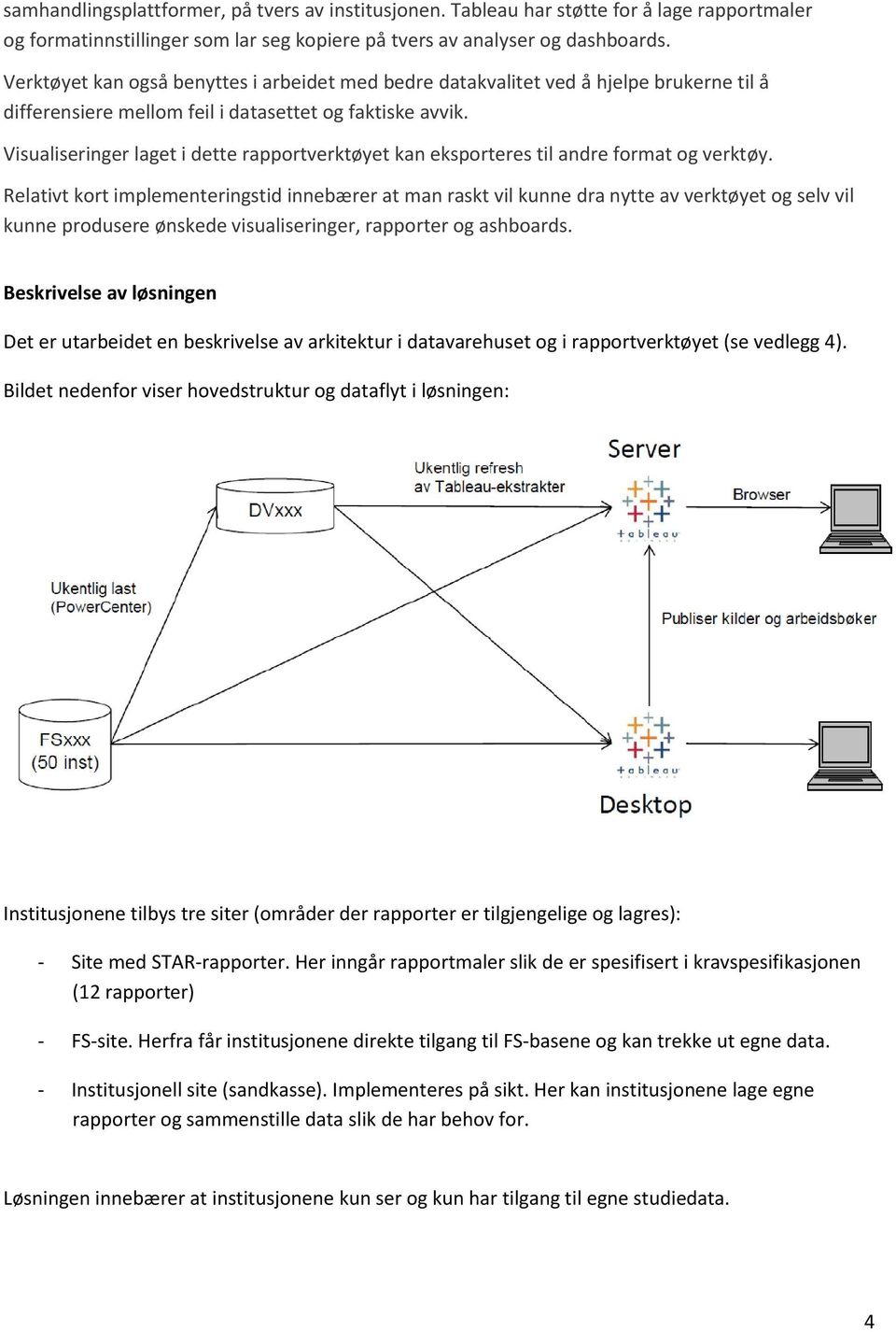 Visualiseringer laget i dette rapportverktøyet kan eksporteres til andre format og verktøy.