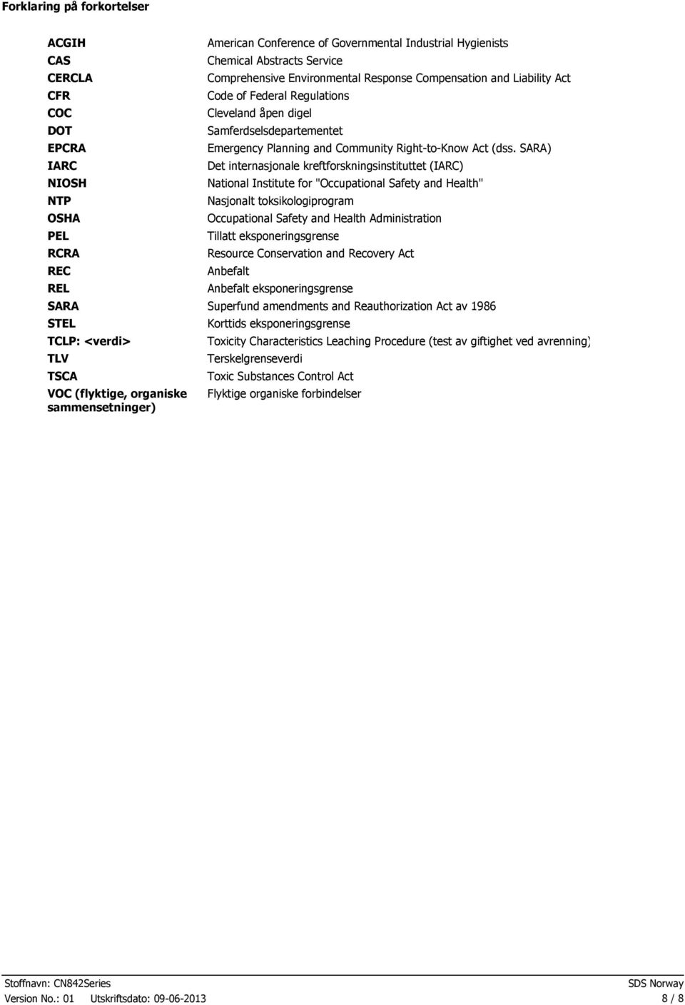 Samferdselsdepartementet Emergency Planning and Community RighttoKnow Act (dss.