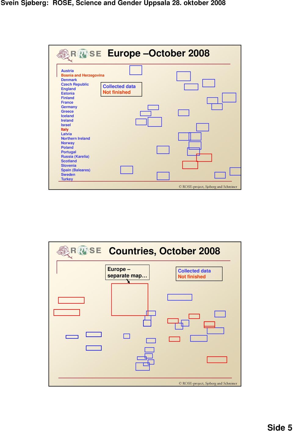 (Baleares) ROSE-project, Sjøberg and Schreiner Countries, October 2008