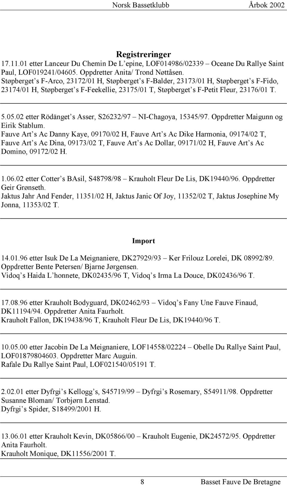 02 etter Rödänget s Asser, S26232/97 NI-Chagoya, 15345/97. Oppdretter Maigunn og Eirik Stablum.