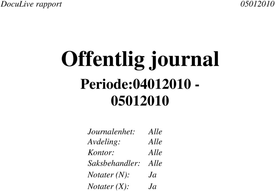 Journalenhet: Alle Avdeling: Alle